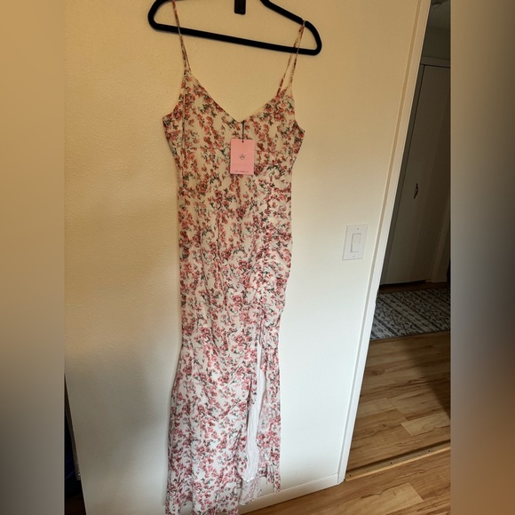 NEW Hello Molly Finding Faith Maxi Dress Floral Slit White Red Size XL NWT - Picture 4 of 11